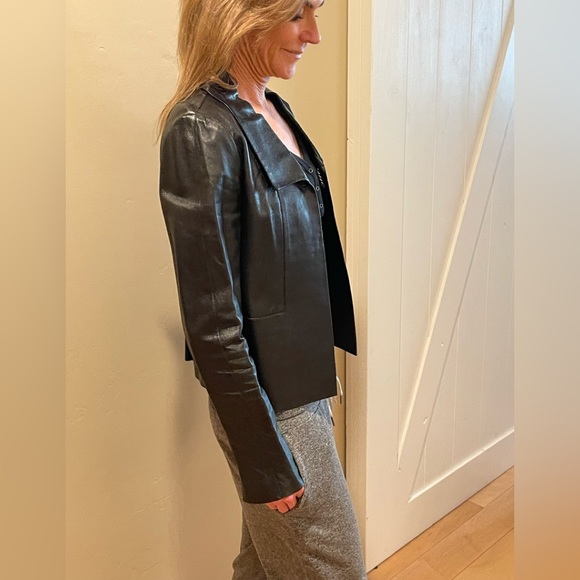 CHANEL Vintage 🌟LAMBSKIN Leather Jkt 100% AUTHENTIC - Picture 7 of 16